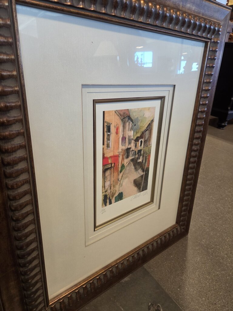 Framed Watercolor Art Street View - 24.5X28.5