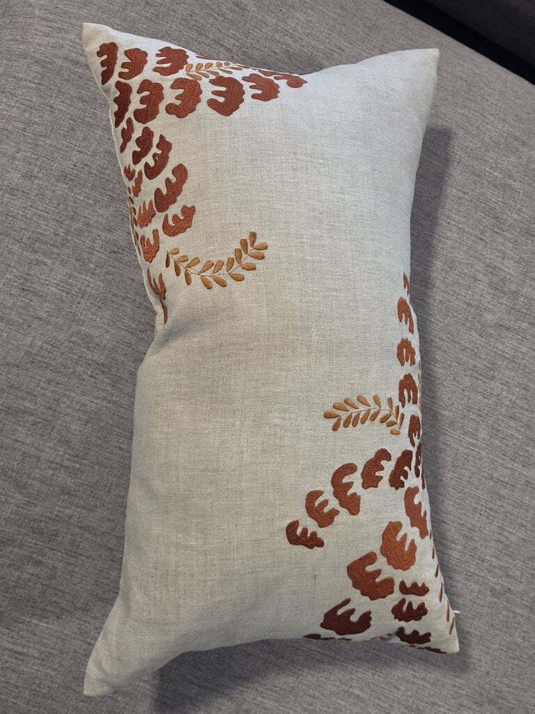 Bliss Studios Cream Floral Lumbar Pillow-20X