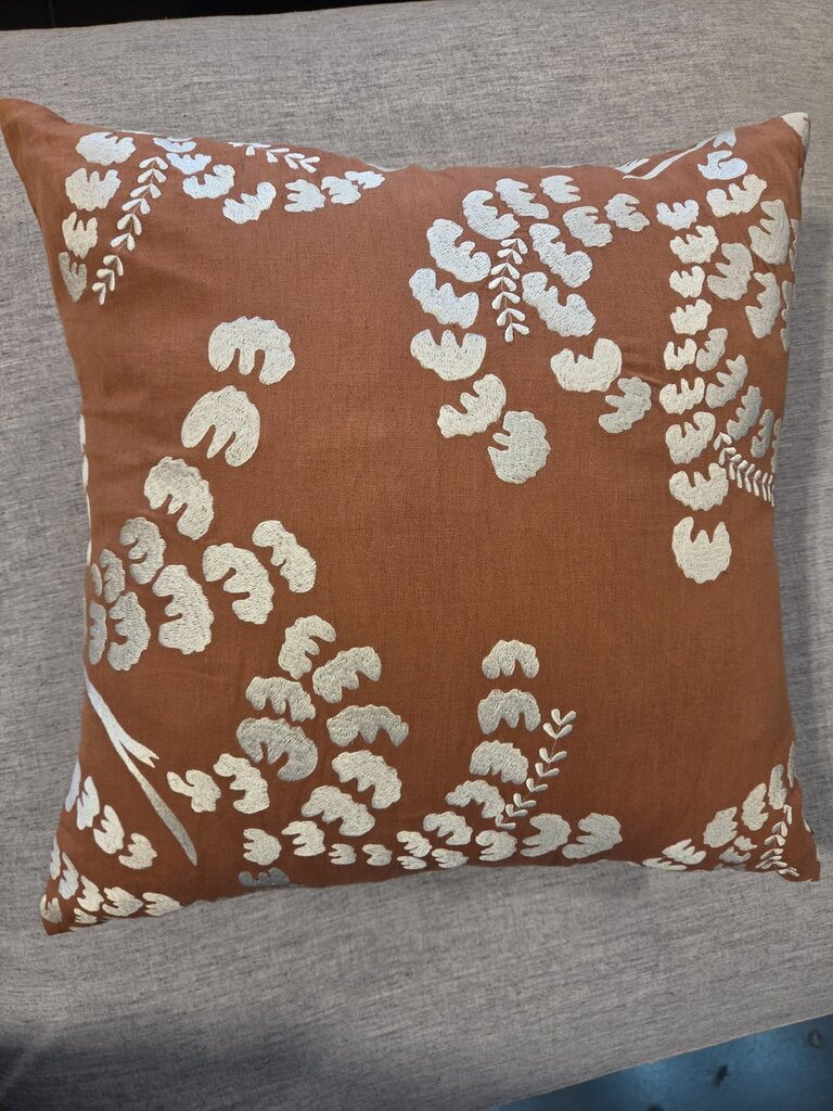 Bliss Studio Orange Floral Throw Pillow-20X20
