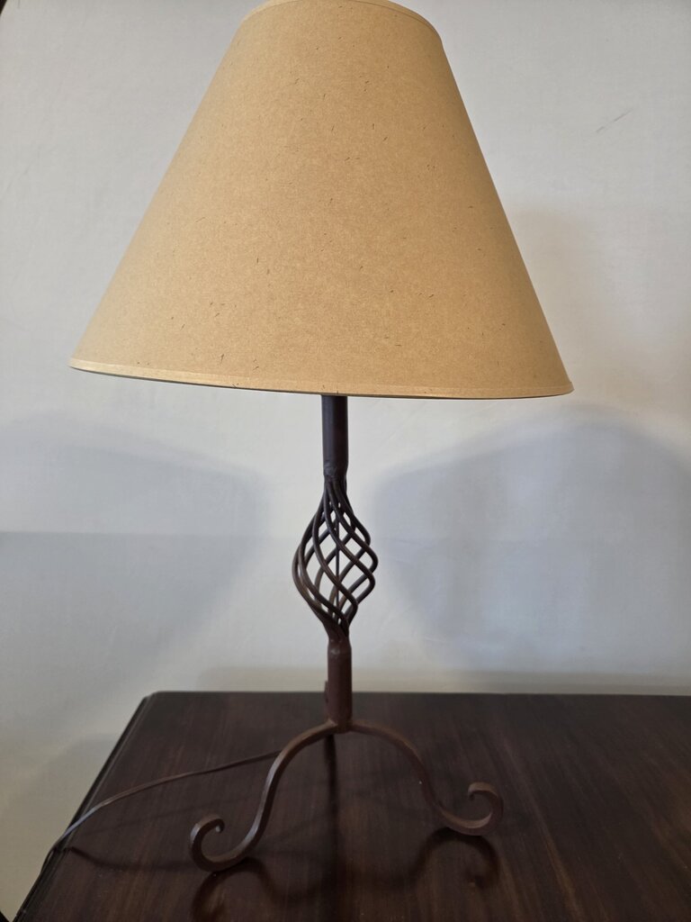 Wrought Iron Lamp W/ Twisted Base- 18X18X31