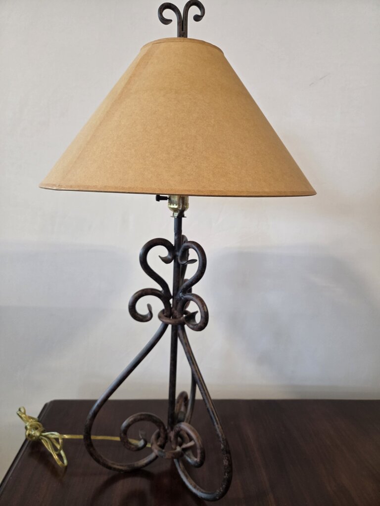 Wrought Iron Twisted Lamps- Pair- 17X17X32H