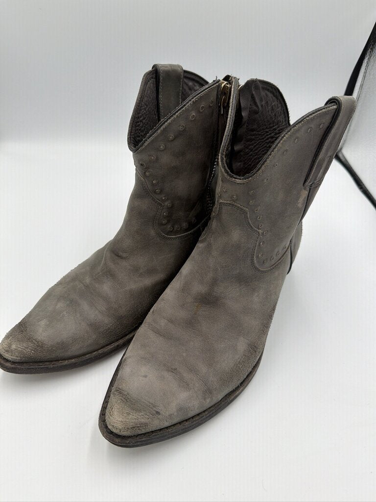 Golden Goose Crosby Distressed Leather Western Ankle Boots - Size 40