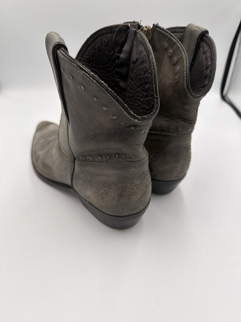 Golden Goose Crosby Distressed Leather Western Ankle Boots - Size 40