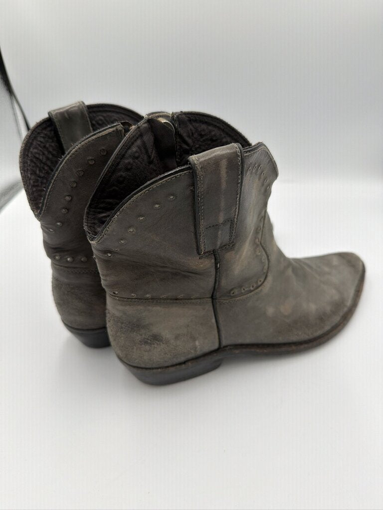 Golden Goose Crosby Distressed Leather Western Ankle Boots - Size 40
