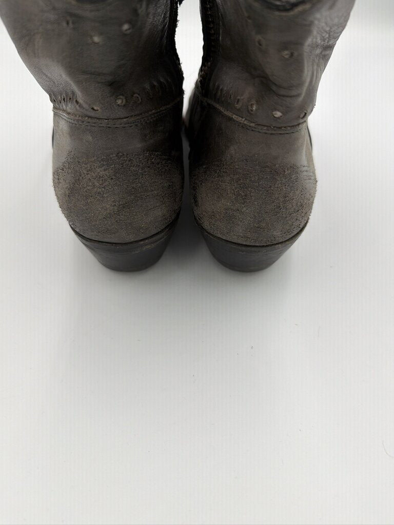 Golden Goose Crosby Distressed Leather Western Ankle Boots - Size 40
