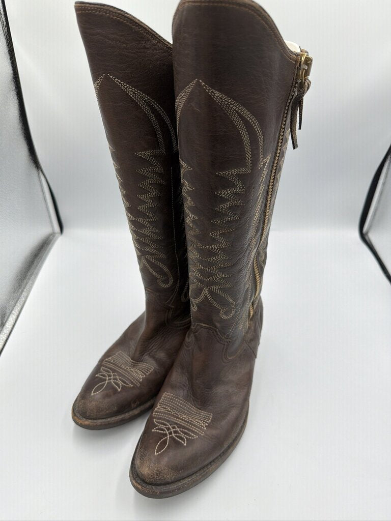 Golden Goose Crosby Tall Leather Western Boots - Size 39