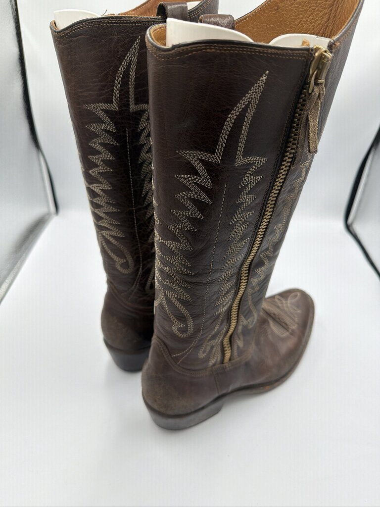 Golden Goose Crosby Tall Leather Western Boots - Size 39