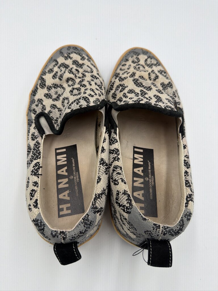 Golden Goose Hanami Leopard Print Canvas Slip-On Sneakers Size 39