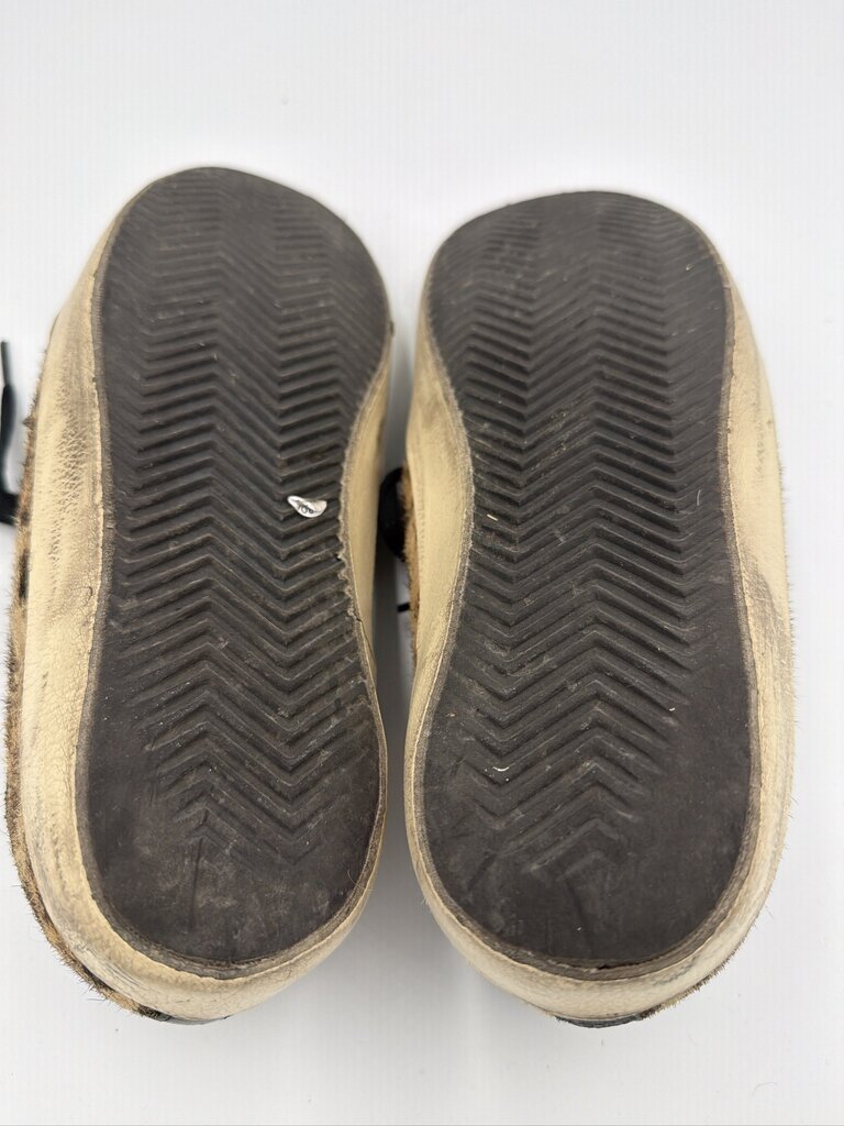 Golden Goose Super-Star Distressed Leopard-Print Calf Hair Sneakers - Size 39