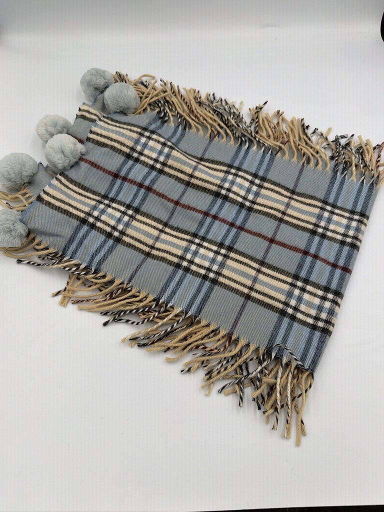 Burberry Light Blue Nova Check Cashmere Scarf