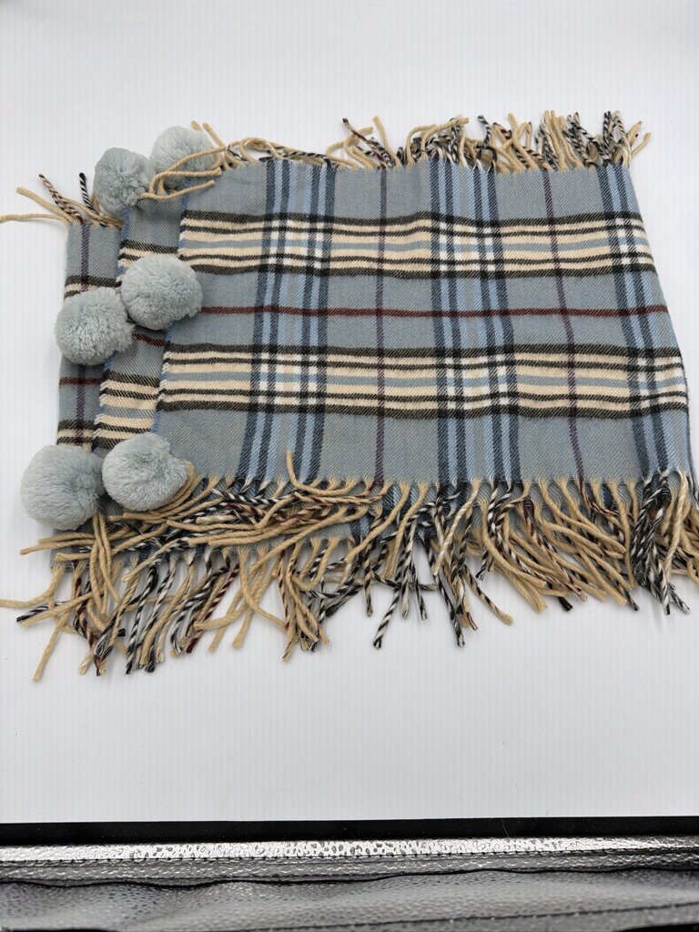 Burberry Light Blue Nova Check Cashmere Scarf