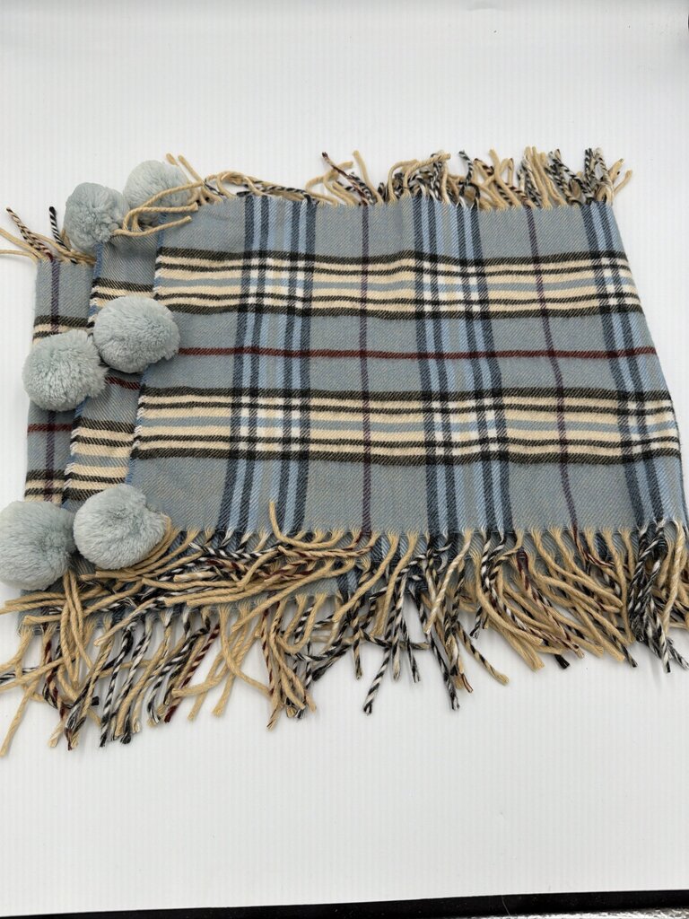 Burberry Light Blue Nova Check Cashmere Scarf