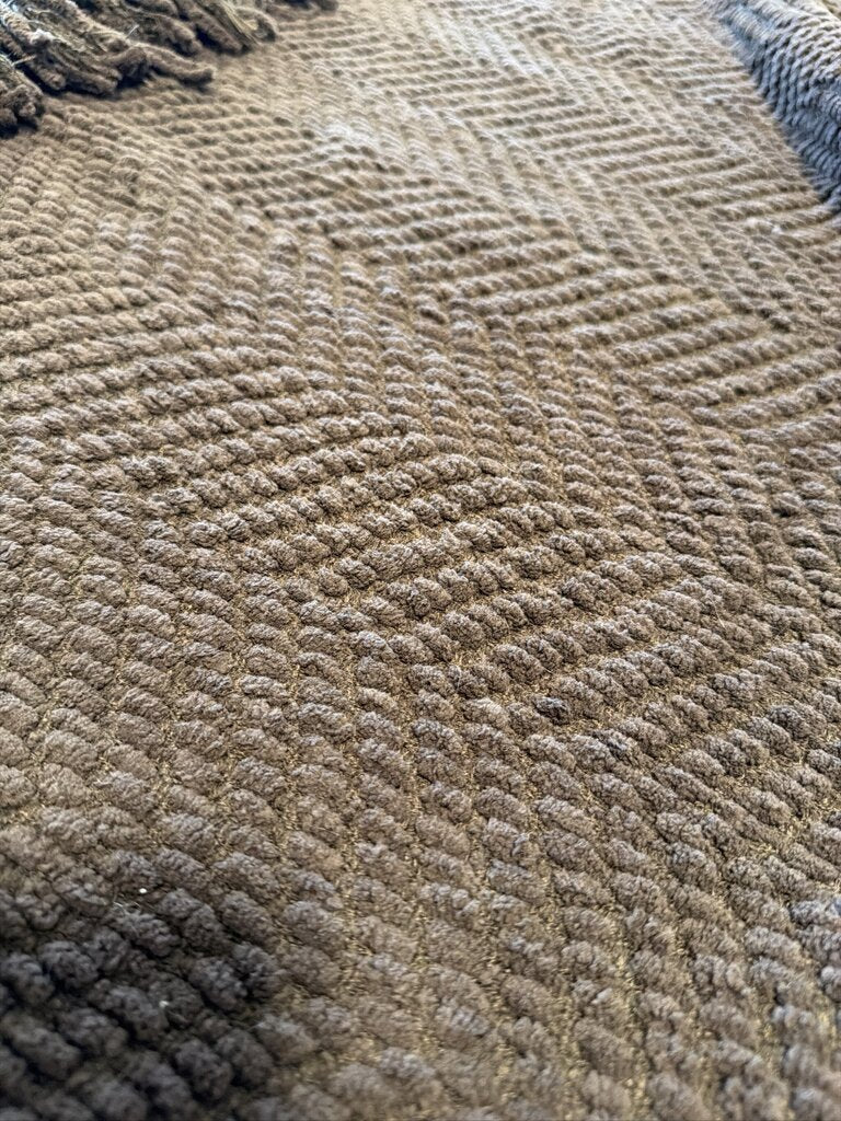 DKNY Brown Textured Throw- 80X50