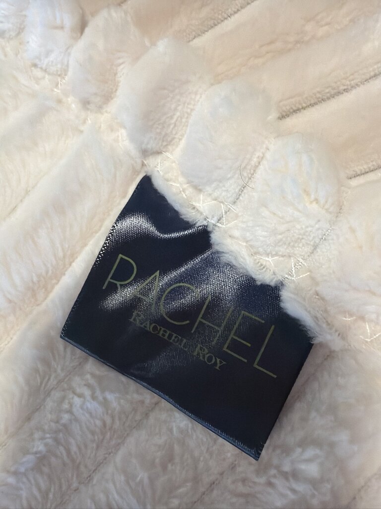 Rachel Roy Cream Ribbed Throw- 60X70