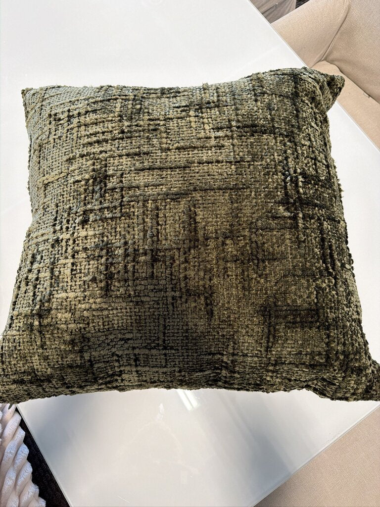 Calisto Green Plush Down Pillow- 23X23