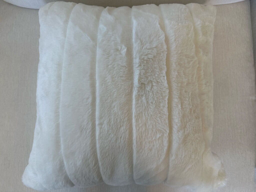 White Faux Fur Pillow- 21X21
