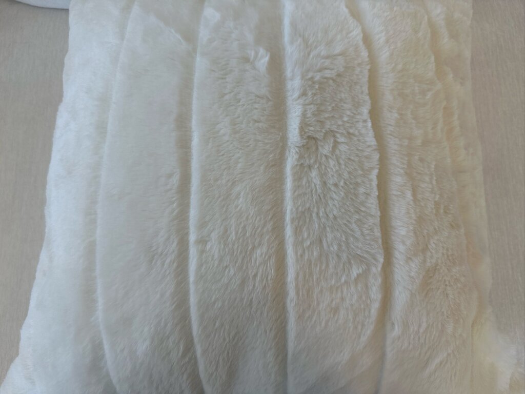 White Faux Fur Pillow- 21X21