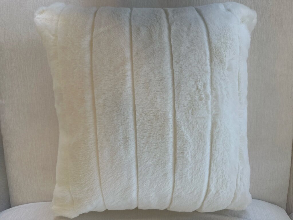 White Faux Fur Pillow- 21X21