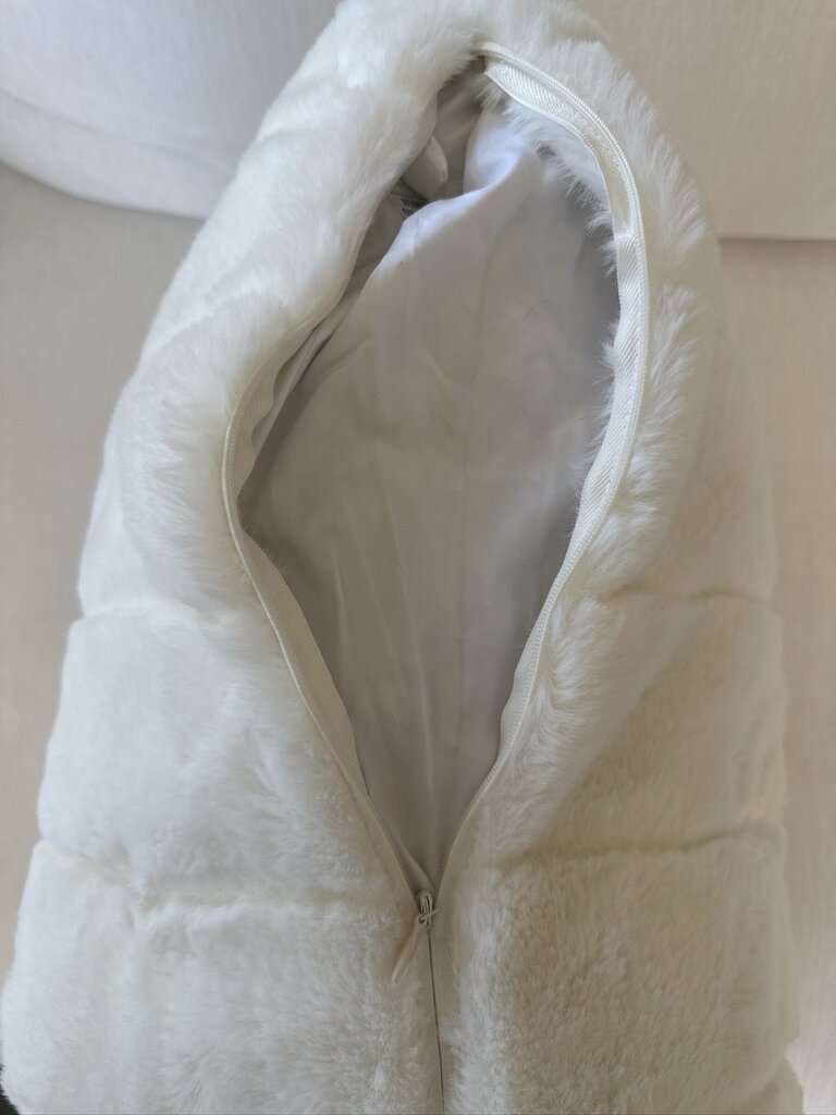 White Faux Fur Pillow- 21X21