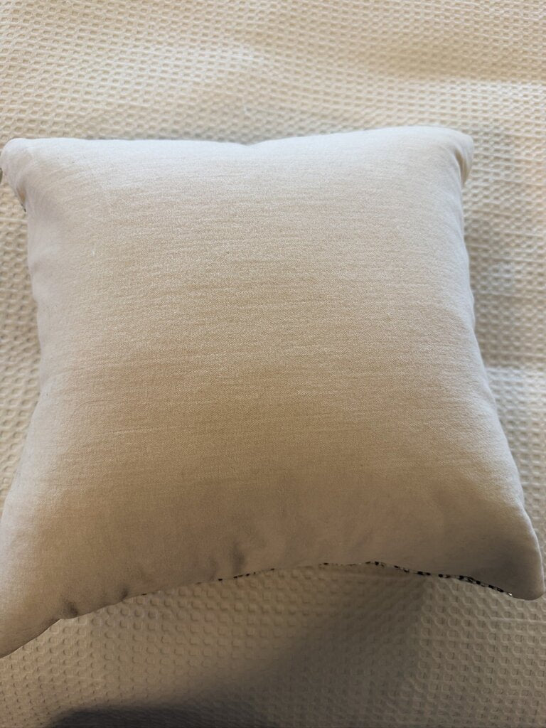 Crate & Barrel Silver & White Beaded Pillow- 15X4X15