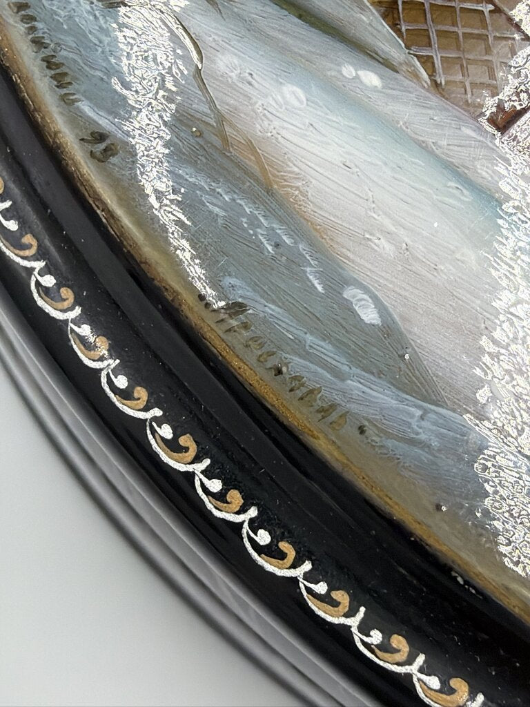 Vintage 1993 Fedoskino Russian Lacquer Box by Mikhail Prokofiev - "Winter" Landscape