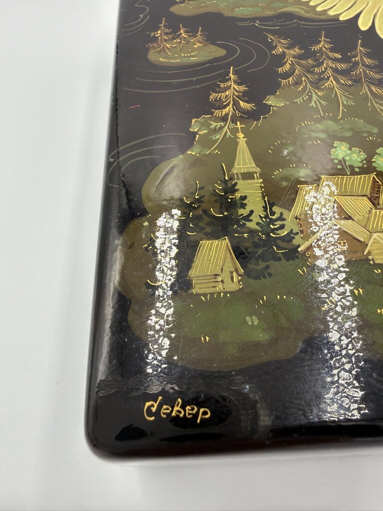 Vintage Russian Kholui Painted Box - "North" by A. Starikova