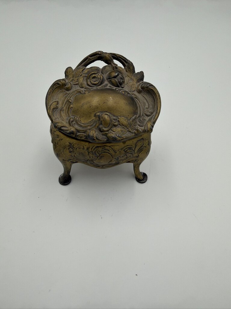 Antique Jennings Brothers Art Nouveau Jewelry Casket Box JB 1134 Pink Silk