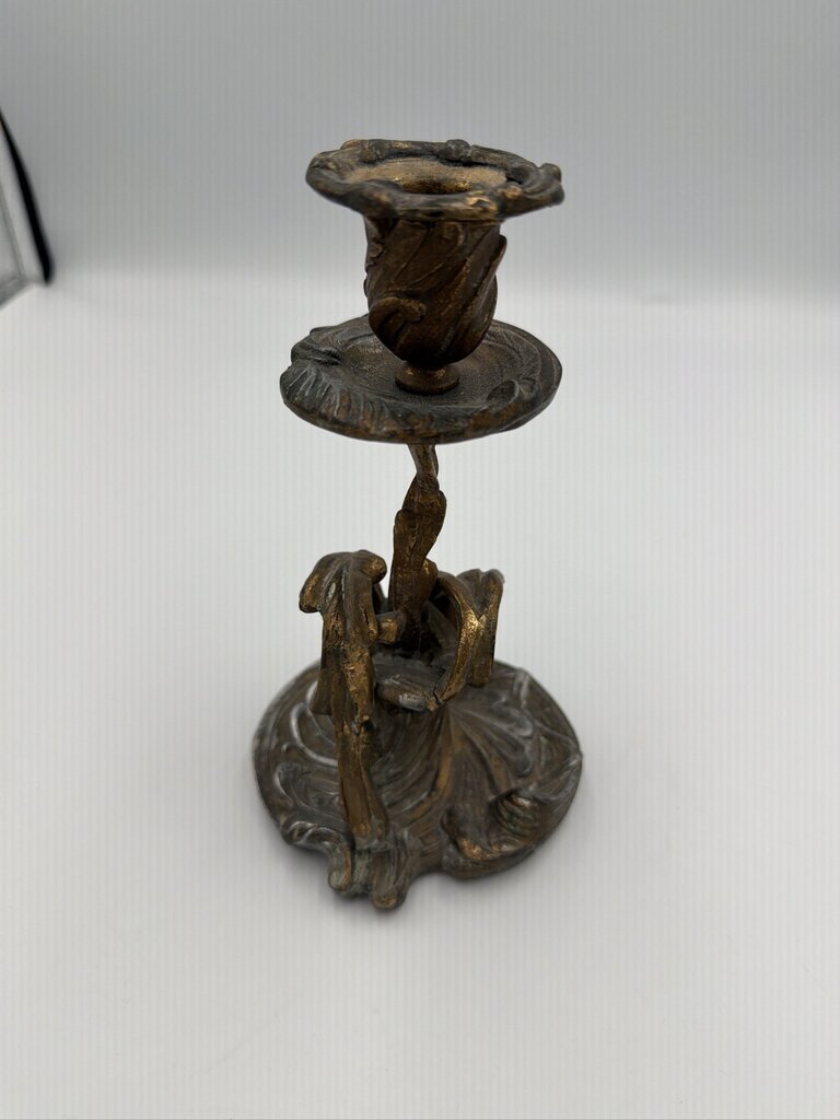 Vintage Soviet Gilt-Wash Silumin Candle Holder