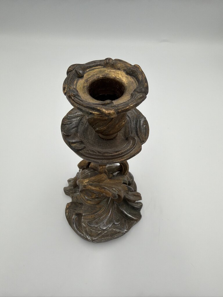 Vintage Soviet Gilt-Wash Silumin Candle Holder