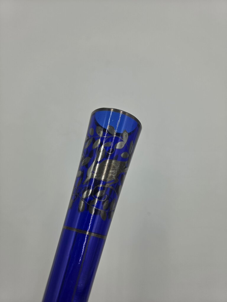 Vintage Czechoslovakian Cobalt Blue Bud Vase- 2.5X2.5X8.5