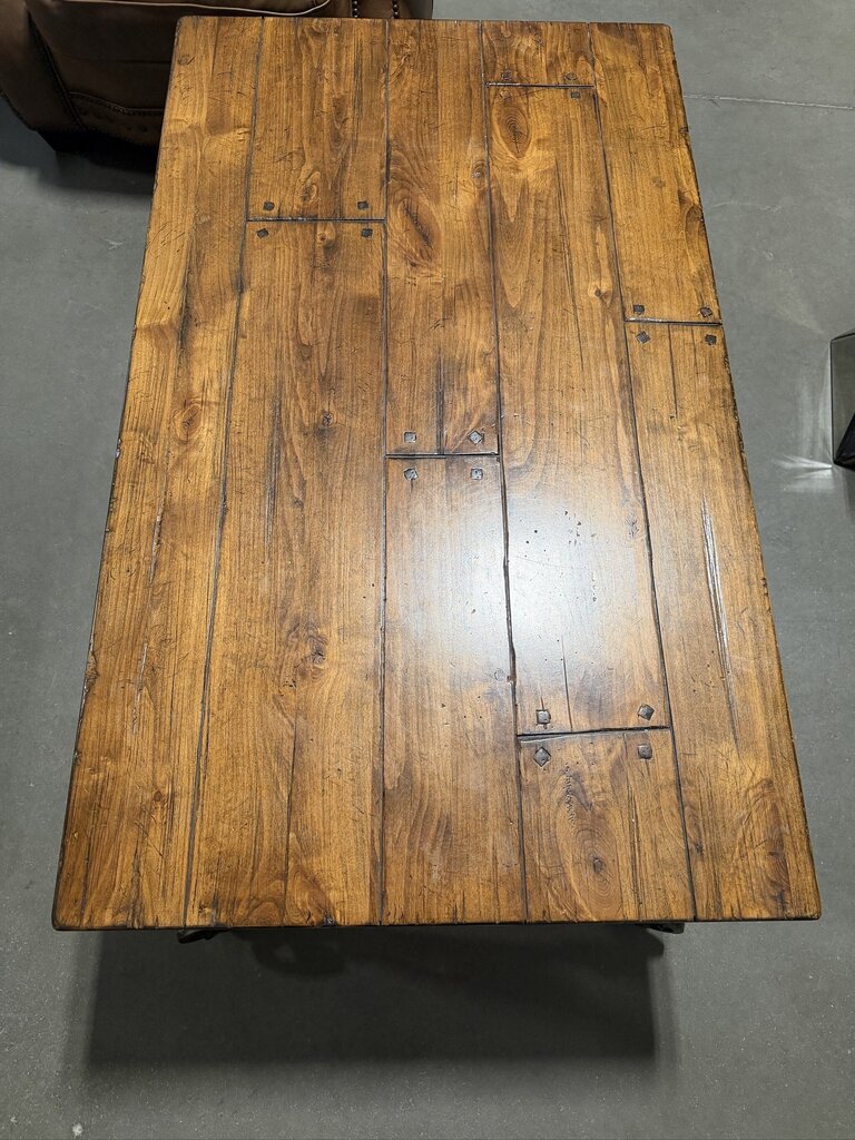 Artistica Home Wood Coffee Table W/ Iron Base- 54X32X21.5