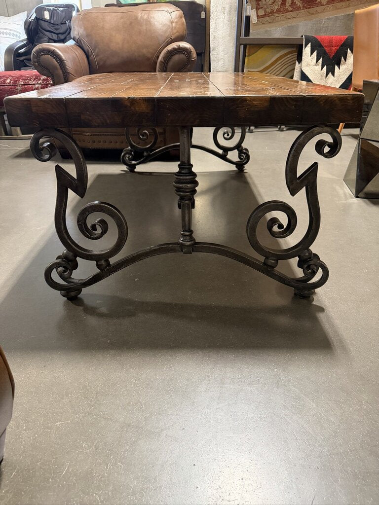 Artistica Home Wood Coffee Table W/ Iron Base- 54X32X21.5
