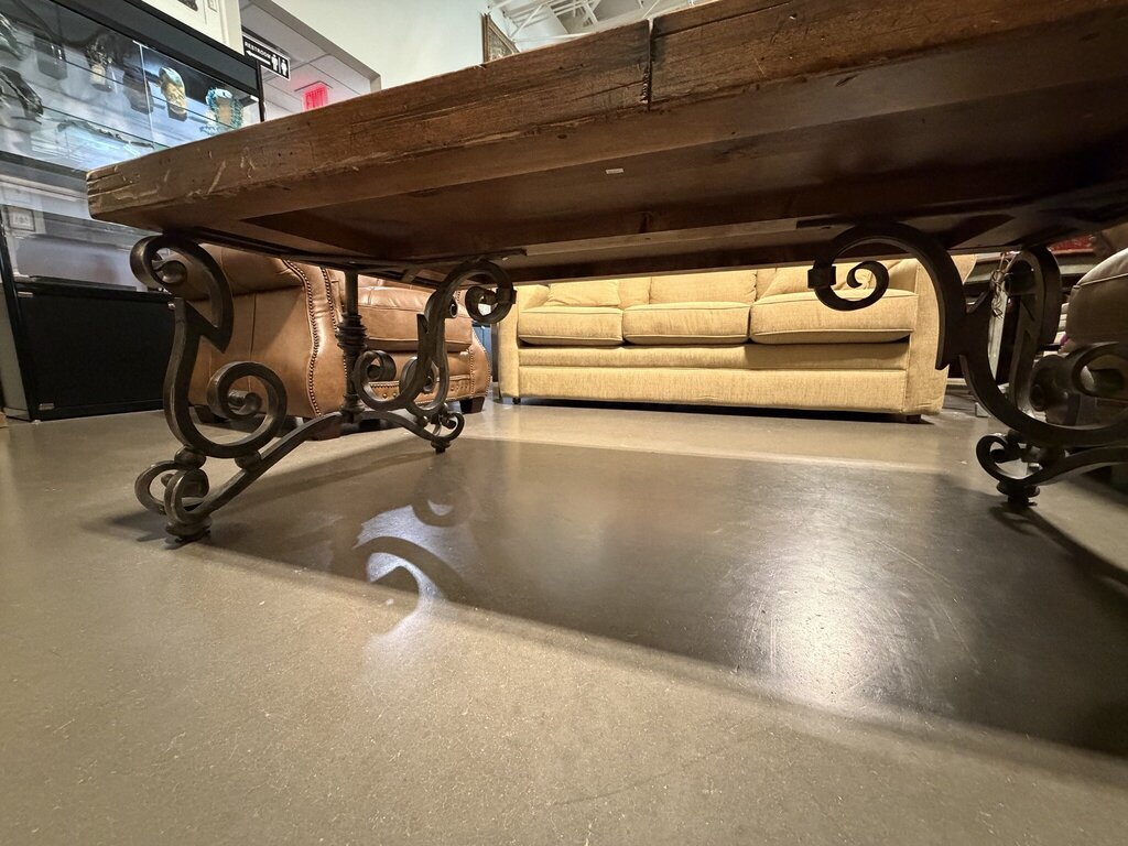 Artistica Home Wood Coffee Table W/ Iron Base- 54X32X21.5