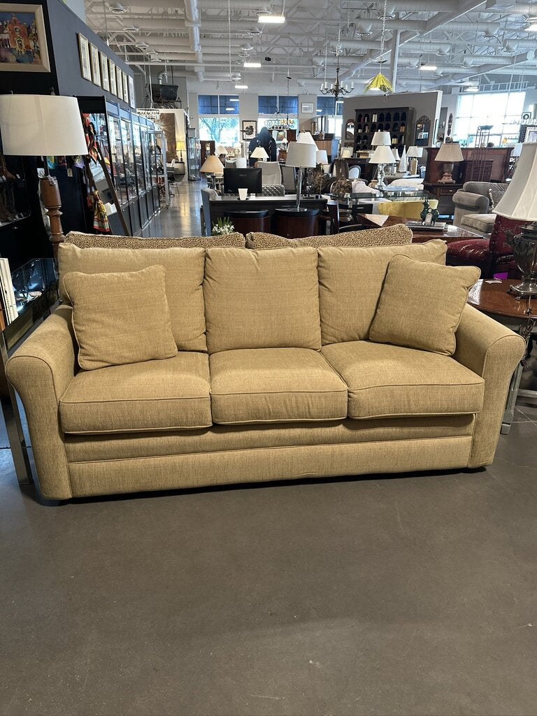 La-Z-Boy Tan Sleeper Sofa W/ Air Mattress & Pump- 83"