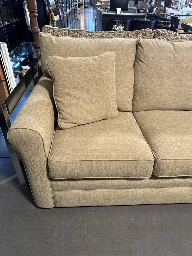 La-Z-Boy Tan Sleeper Sofa W/ Air Mattress & Pump- 83"