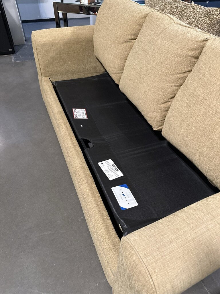 La-Z-Boy Tan Sleeper Sofa W/ Air Mattress & Pump- 83"