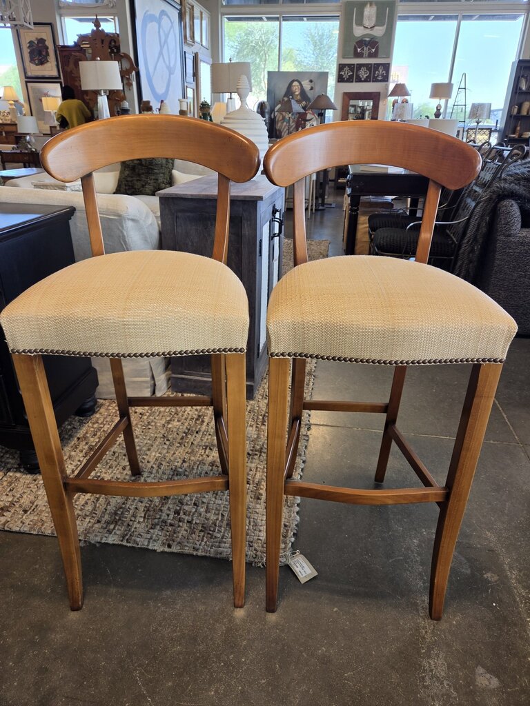 Roche Bobois Curved Back Barstools- Pair