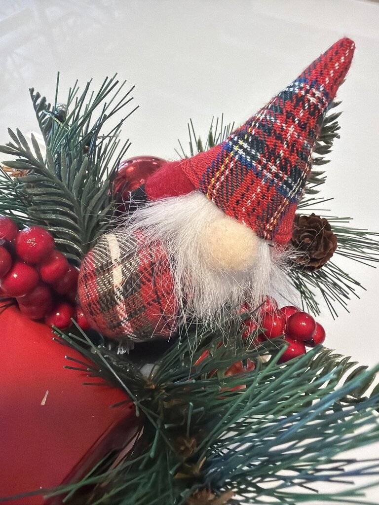 Red Metal Truck W/ Christmas Decor ||- 8X4.5X5
