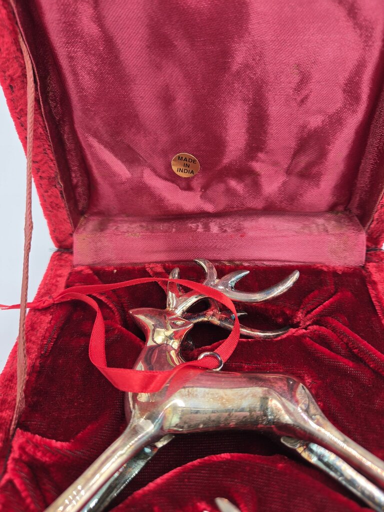 Vintage "Silver" Deer Ornaments- Set of 2
