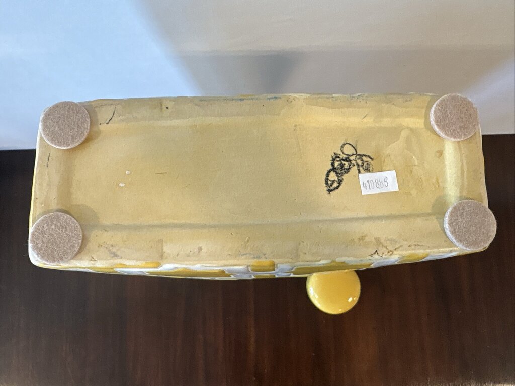 3 Hands Corp Yellow & White Decanter W/ Lid- 9.5X4X19.5