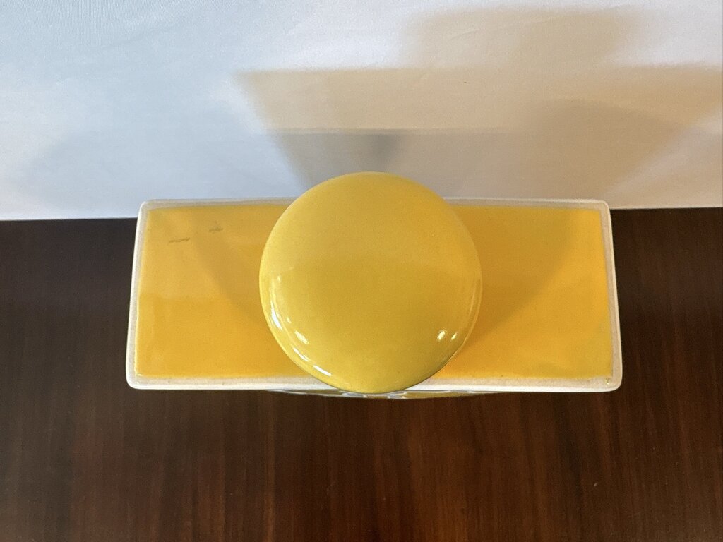 3 Hands Corp Yellow & White Decanter W/ Lid- 8.5X3.5X17