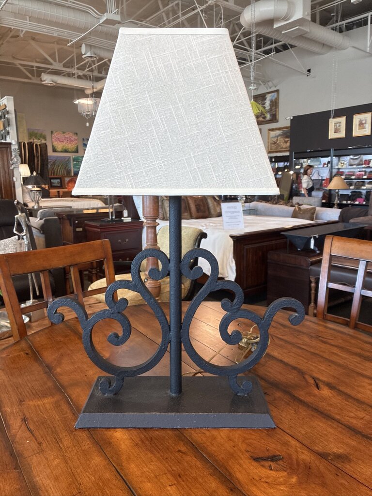 Black Wrought Iron Lamp - 21.5X13X29H