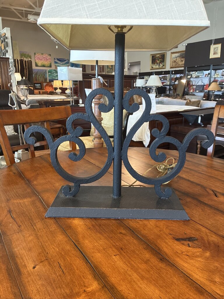 Black Wrought Iron Lamp - 21.5X13X29H