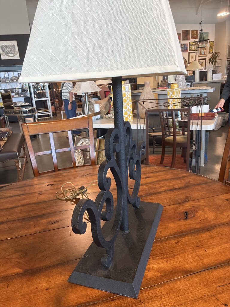 Black Wrought Iron Lamp - 21.5X13X29H