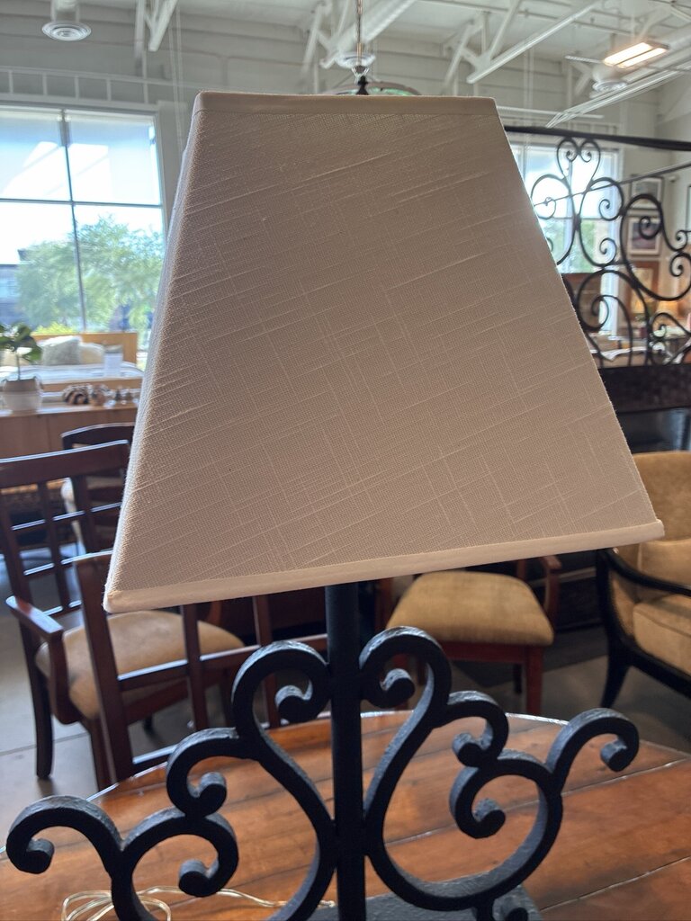Black Wrought Iron Lamp - 21.5X13X29H