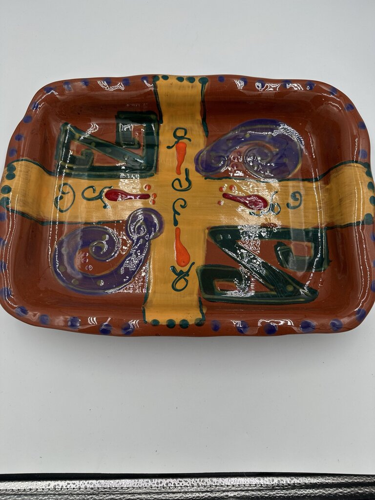 Sonja Templeton Signed Rectangular Dish - 14.5X11X2