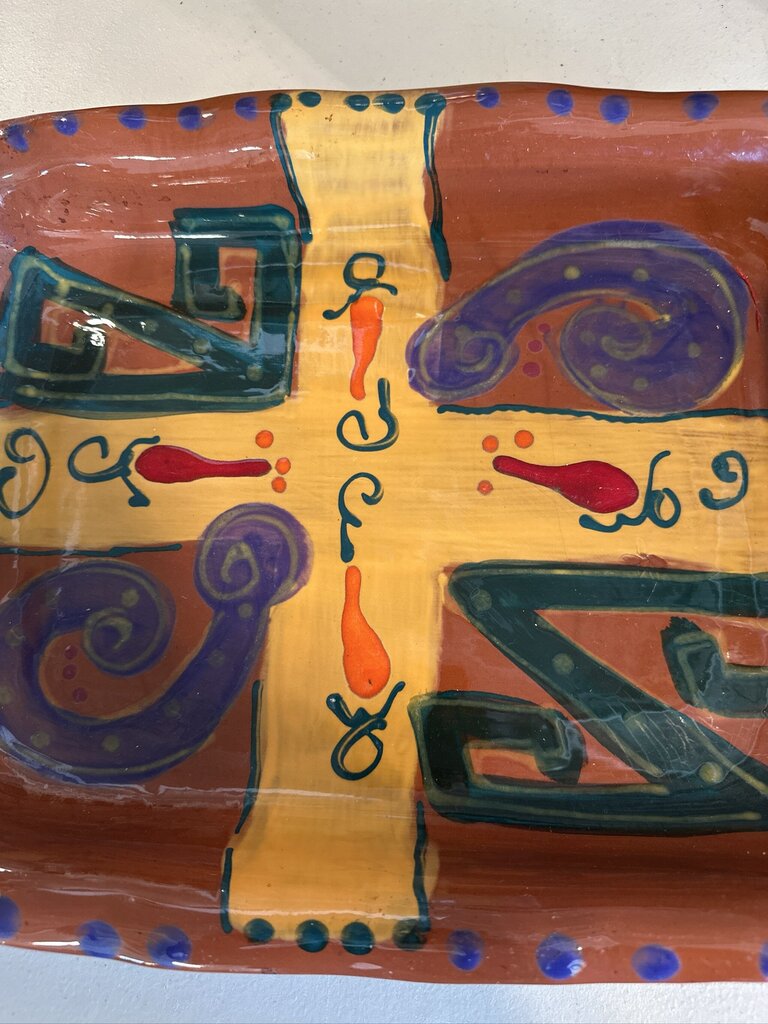 Sonja Templeton Signed Rectangular Dish - 14.5X11X2