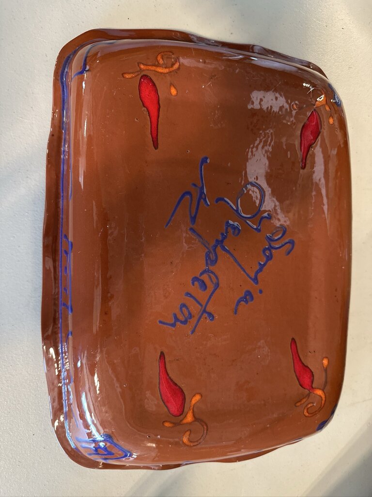 Sonja Templeton Signed Rectangular Dish - 14.5X11X2