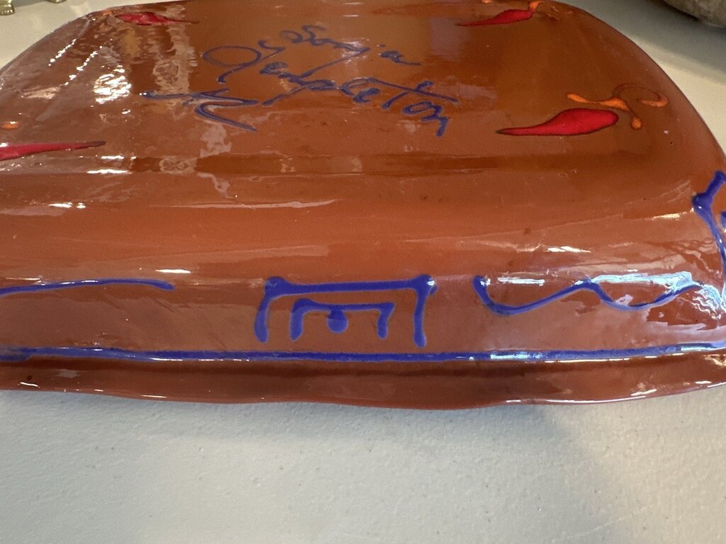 Sonja Templeton Signed Rectangular Dish - 14.5X11X2