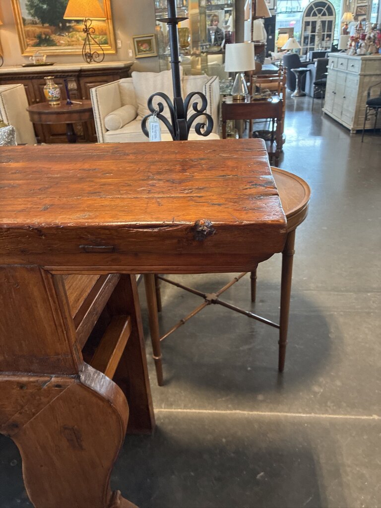 Antique Pine Alter Table W/ 3 Drawers- 118X17X37